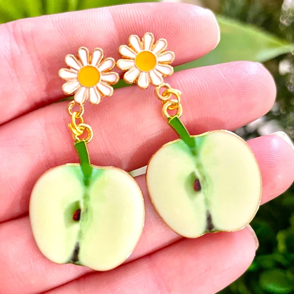 Floral Apple Earrings - Picture 1 of 5